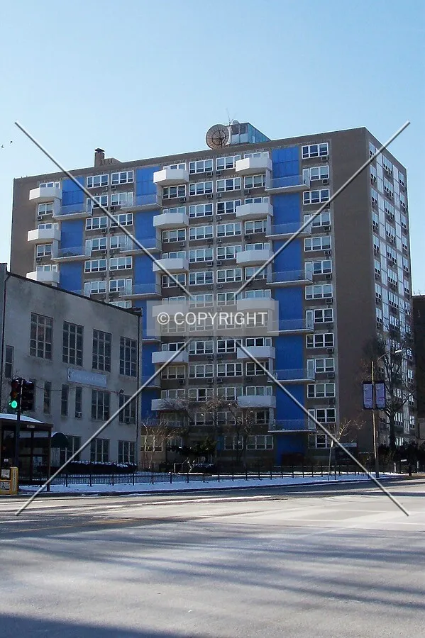 View from northwest along Olive Street