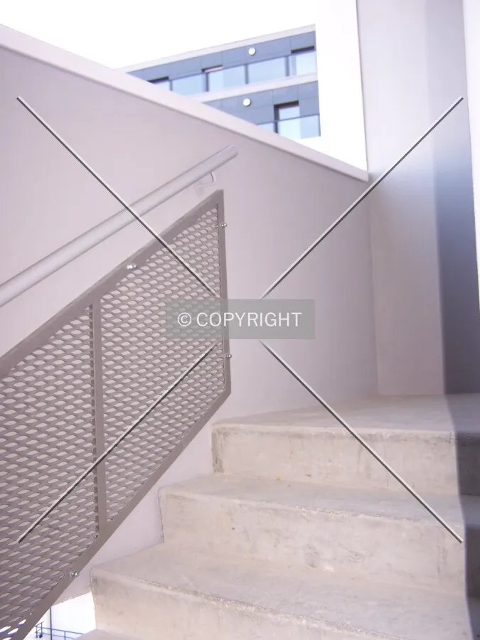 Escalier montant le long de la face nord