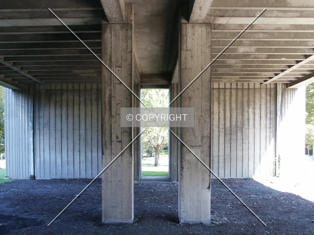 Open area under the east side, facing east