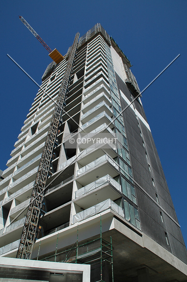 Looking up the northwest corner