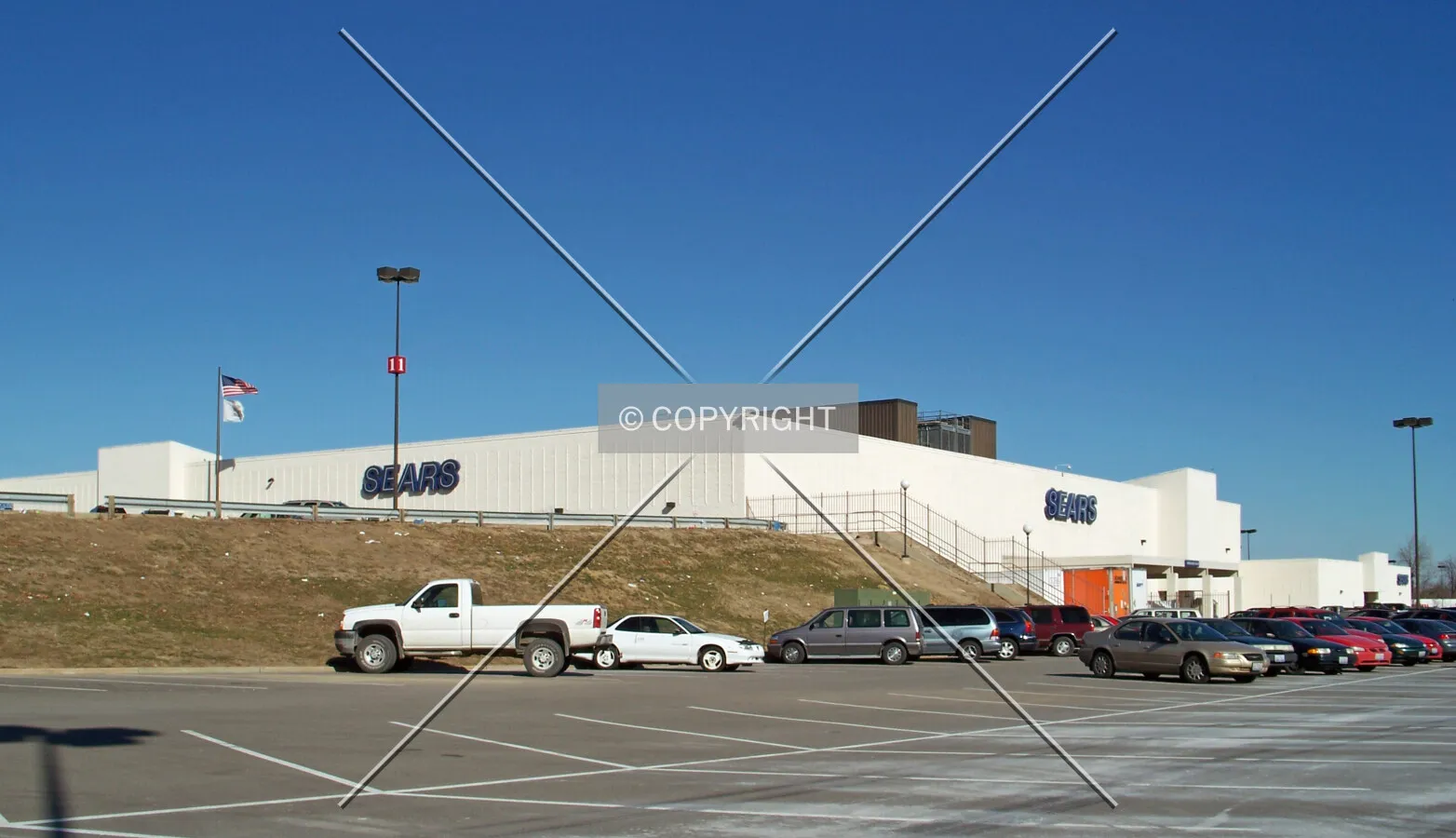 Full view of Sears from the south; January 24, 2008
