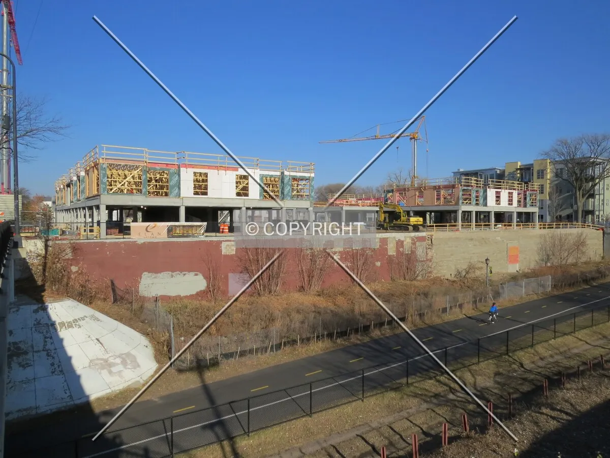 View to the northeast across the Midtown Greenway