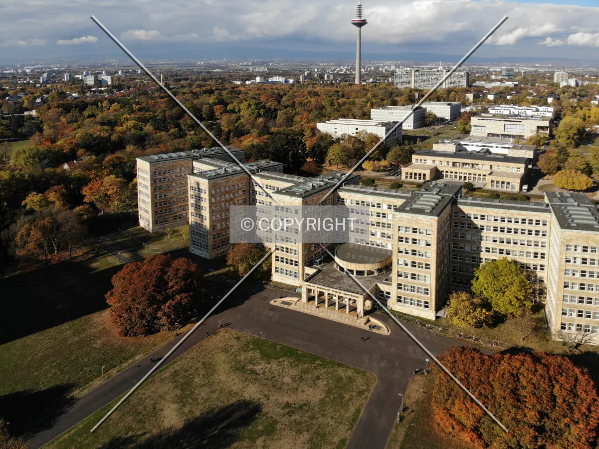 Goethe University Frankfurt Campus with the Poelzig-Bau in the foreground