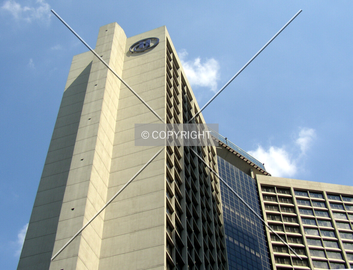 Looking up the northwest corner