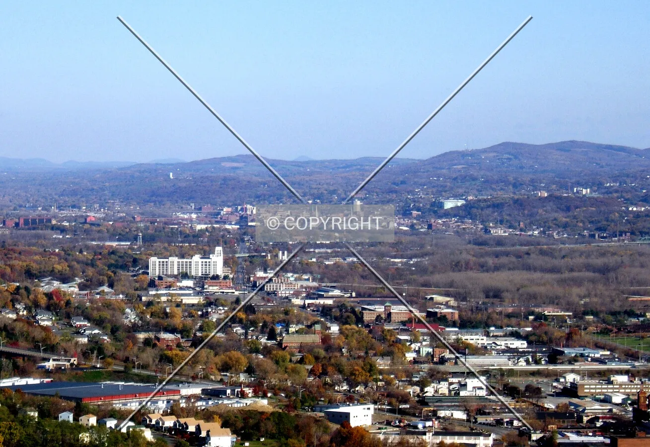 View northeast toward Troy from downtown Albany