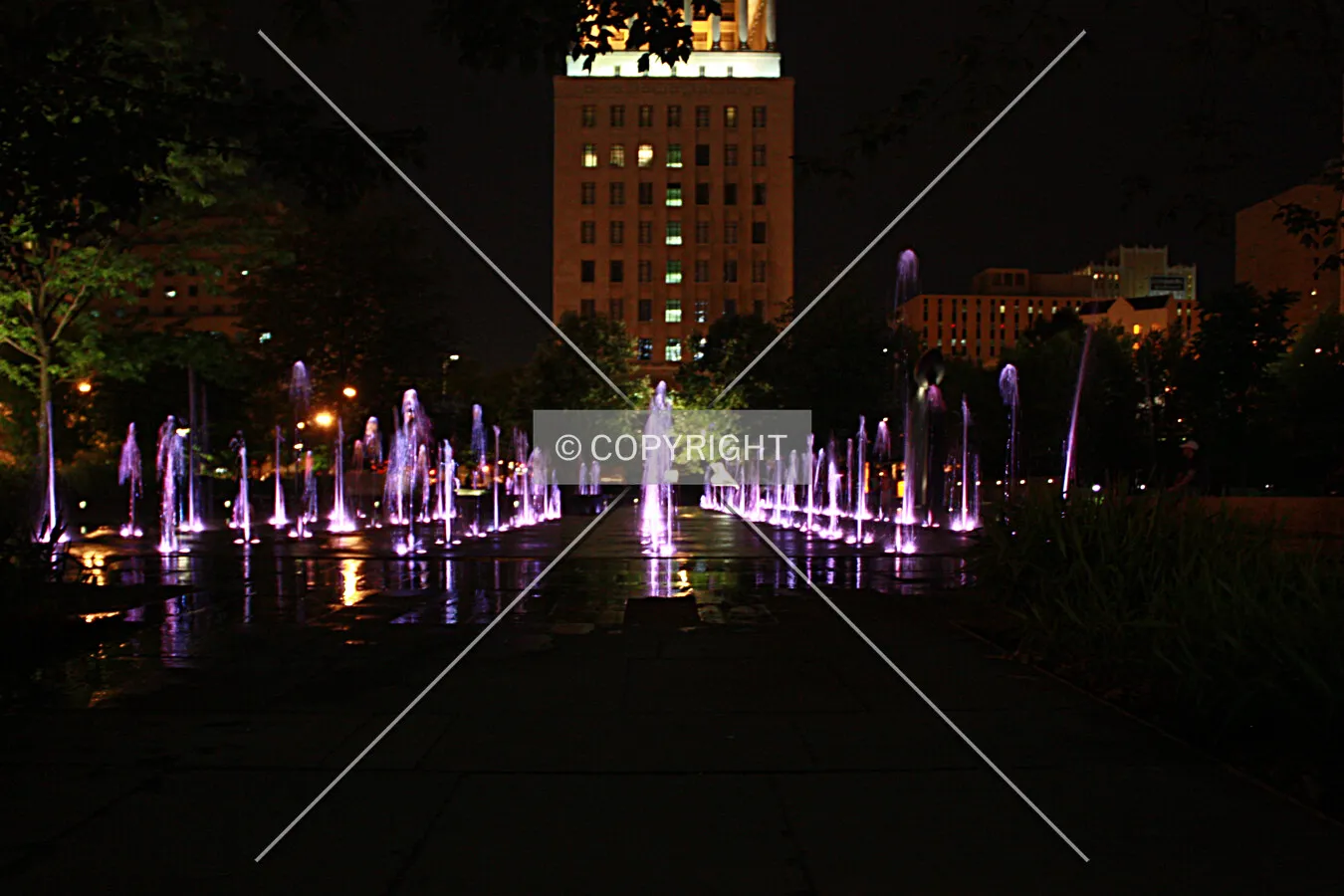 View from the east at night