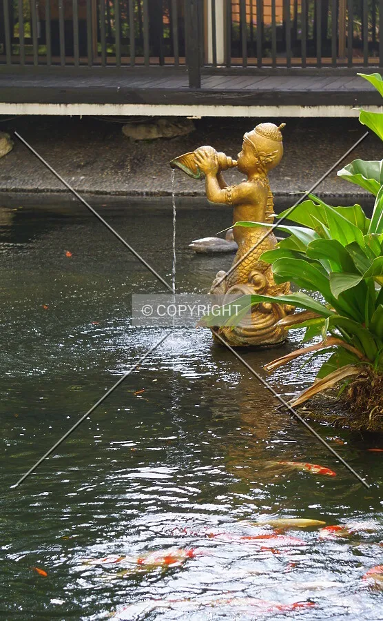 A statue in the Japanese garden; February 22, 2018