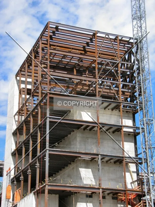 Looking up the southeast corner
