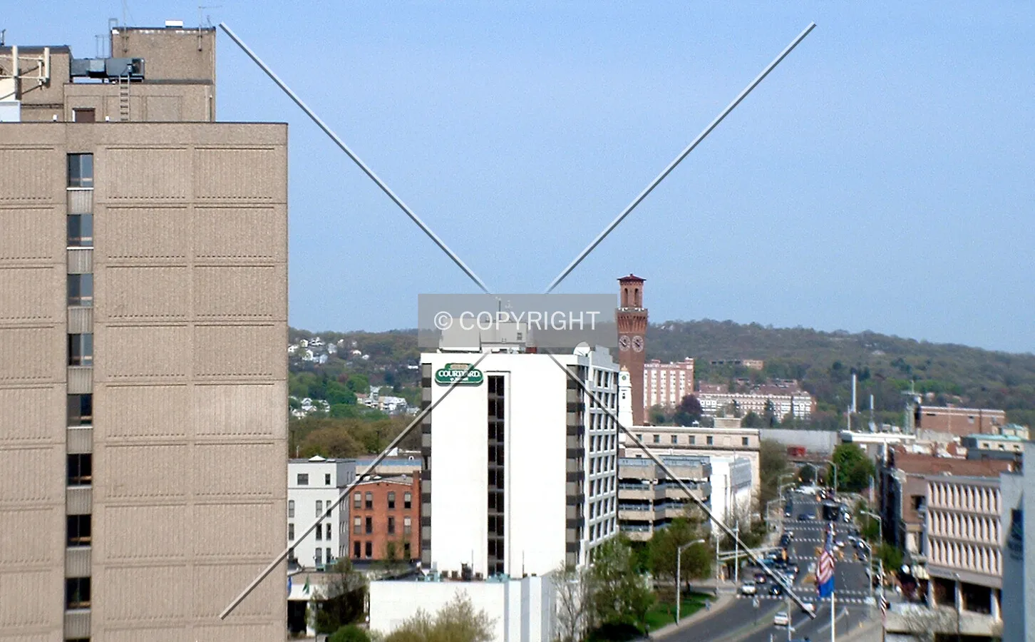 View from the southeast along Grand Street