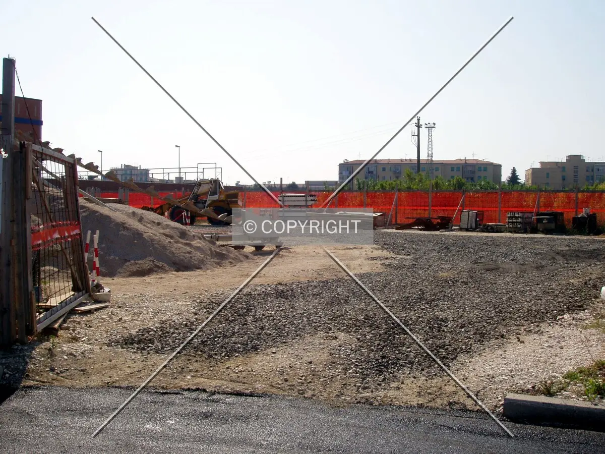 The entrance of the construction yard