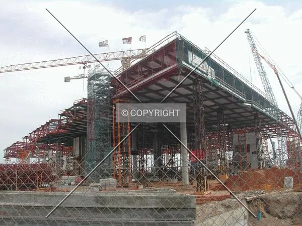 Close view of the building on March 25, 2003