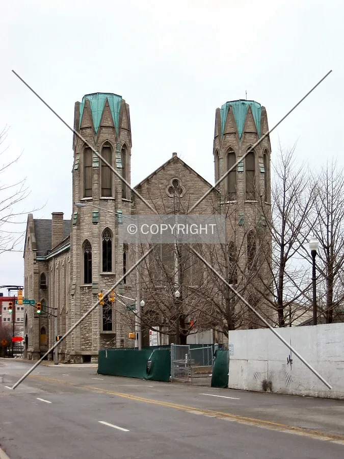 View to the northwest across St. Clair Street, before renovation and conversion to condominiums