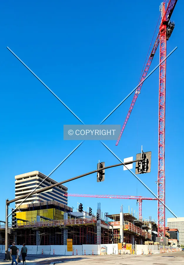 From the southwest during construction; April 30, 2021