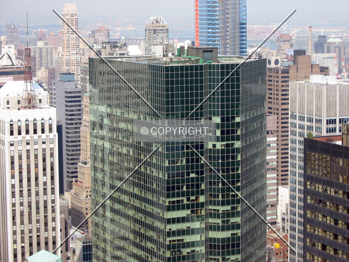 Viewed from roof of neighboring skyscraper