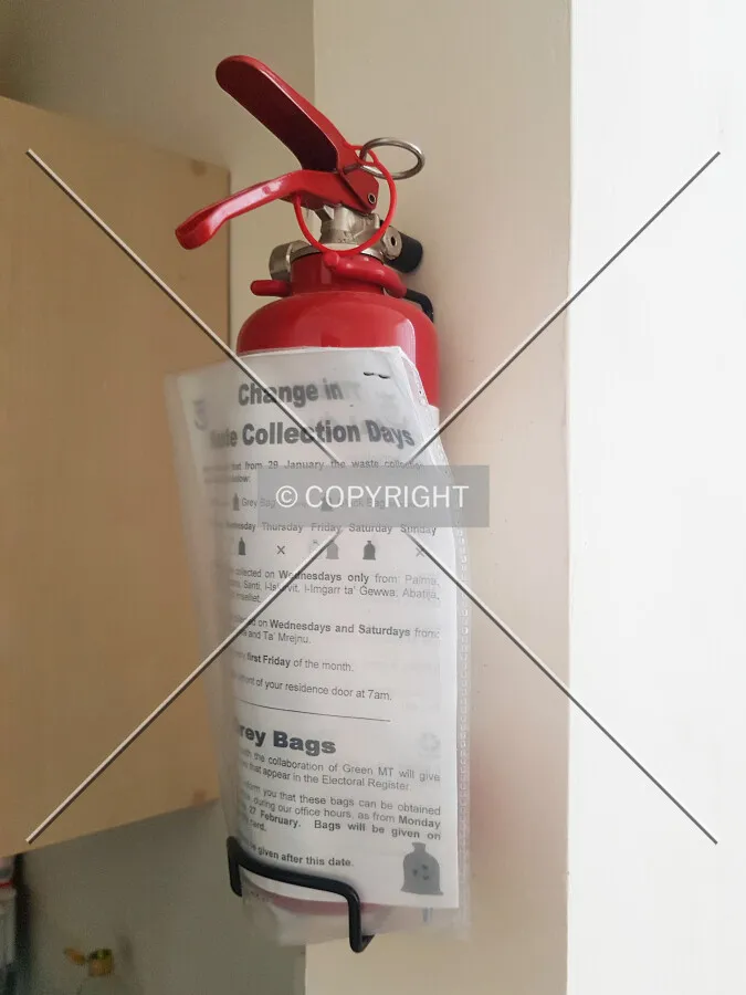 A small fire-extinguisher used in households