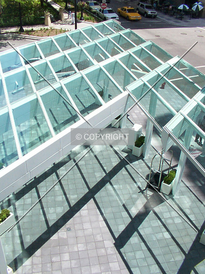 Entrance canopy seen from above