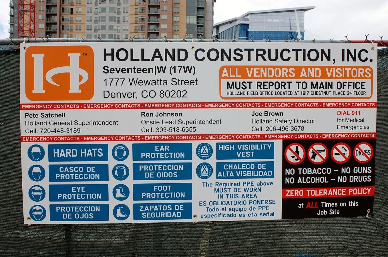 Construction signage