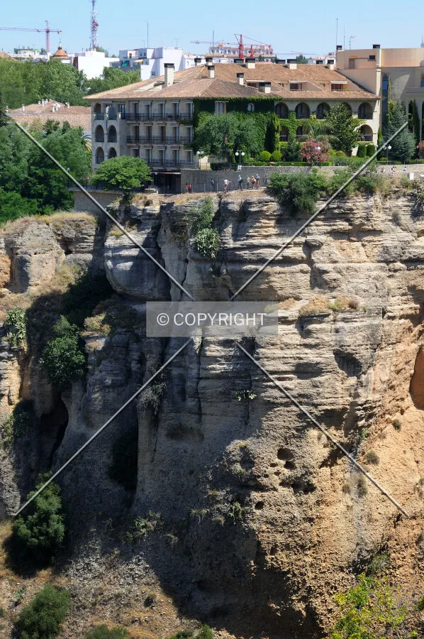 Building over a rock cliff in Ronda