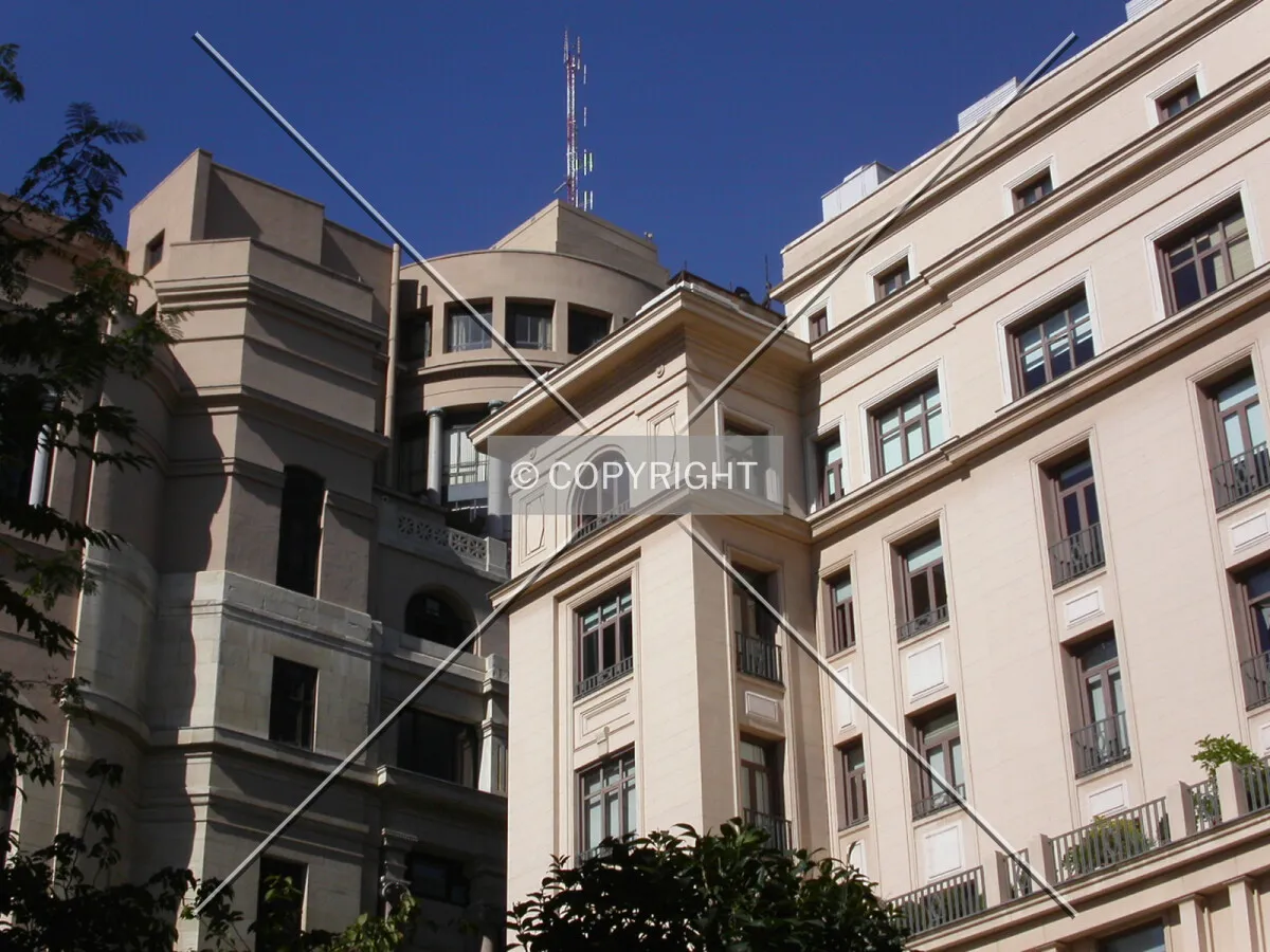 Looking up to the southern side of the building