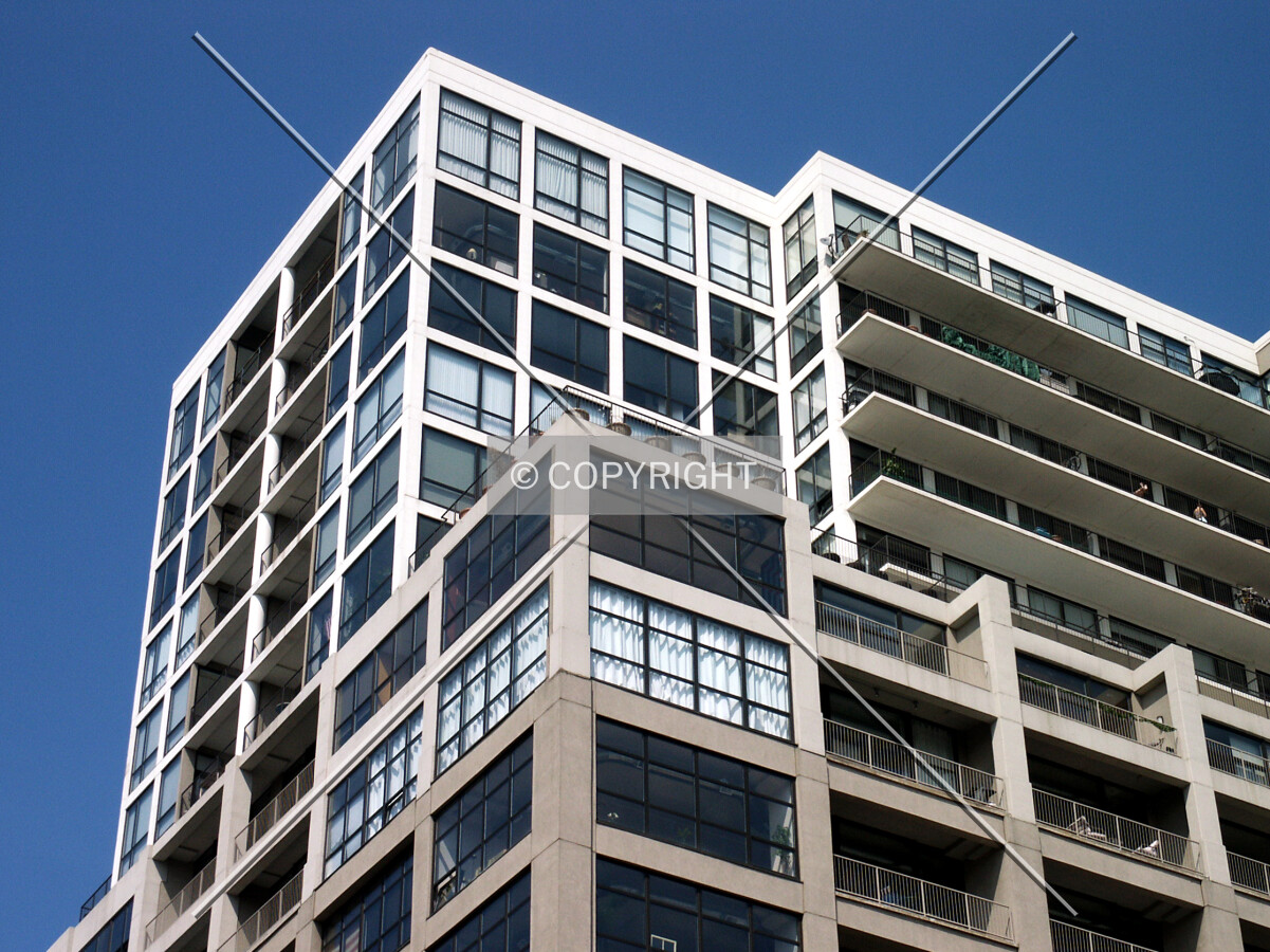 Looking up at the southwest corner