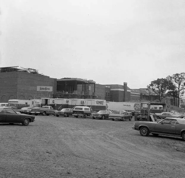 Vintage view while under construction; 1973