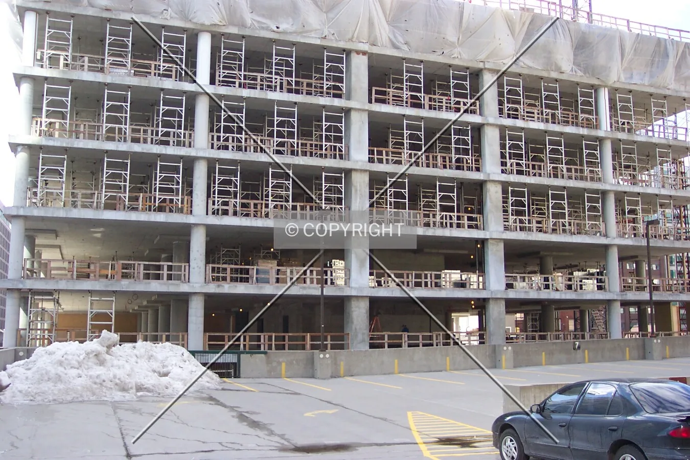 View of the 3rd to 8th floors from the adjoining parking garage
