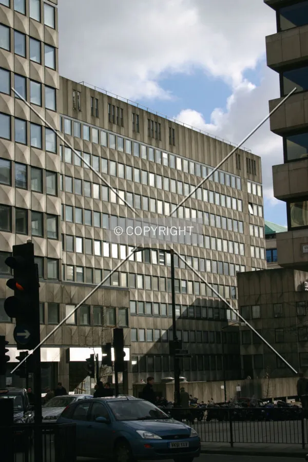 View from The Strand through surrounding buildings