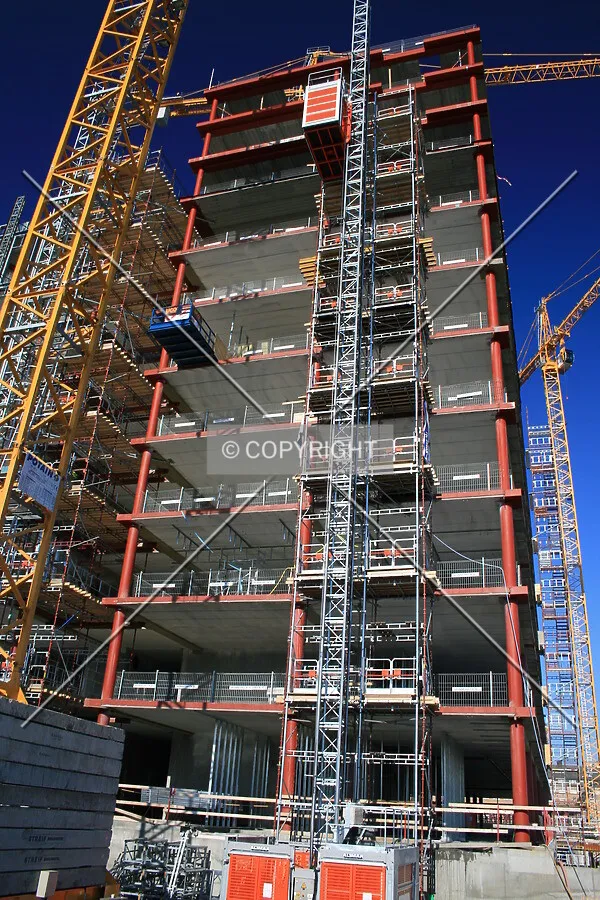 Looking up south facade