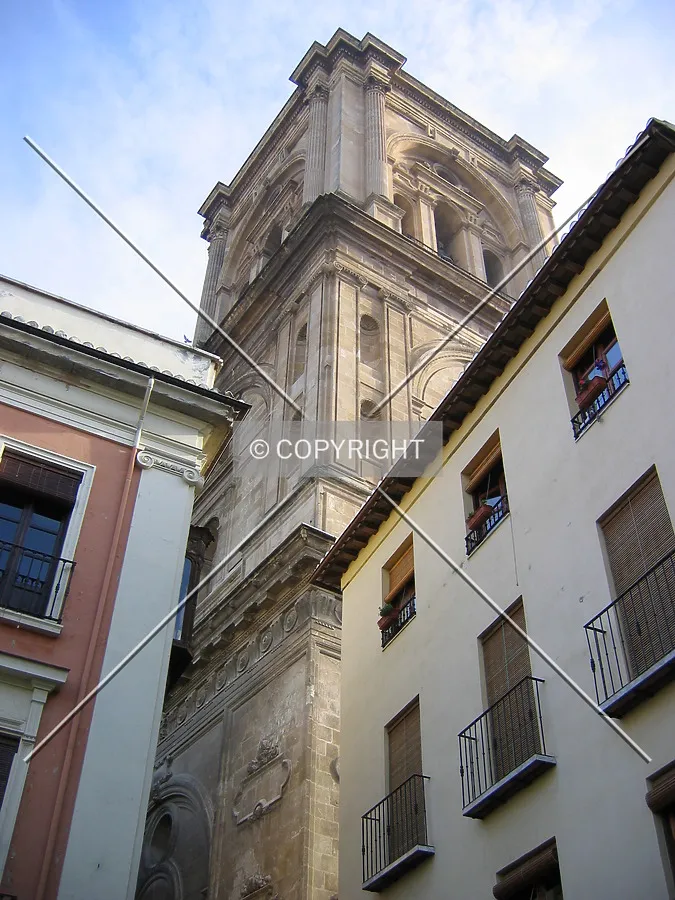 Looking up to the tower of the cathedral
