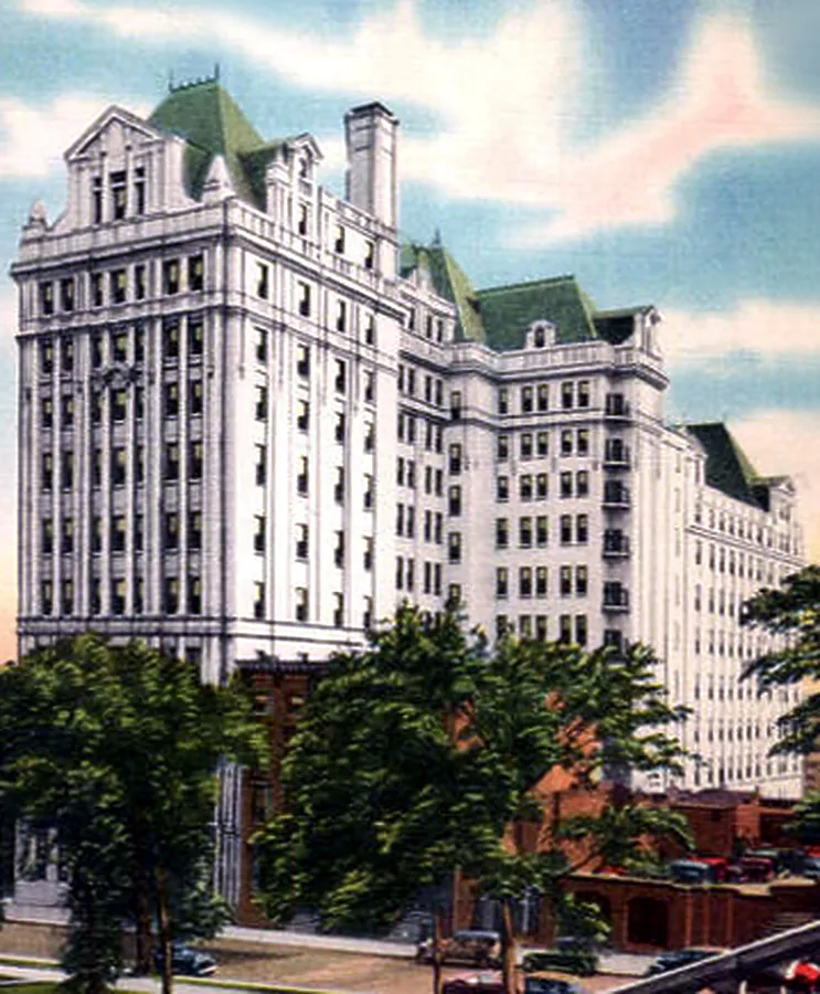 Vintage view from the north after addition of the south wing