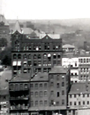 View from the east toward Main Street