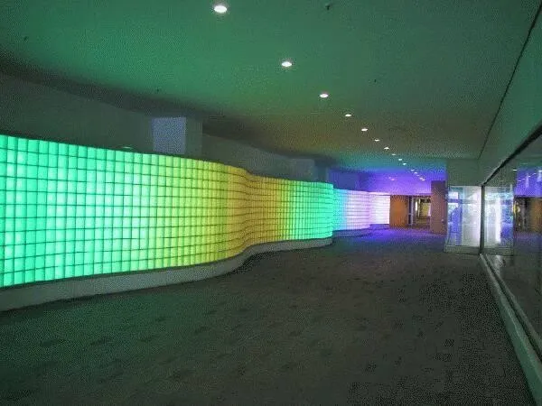 The retail podium and residential tower entrances