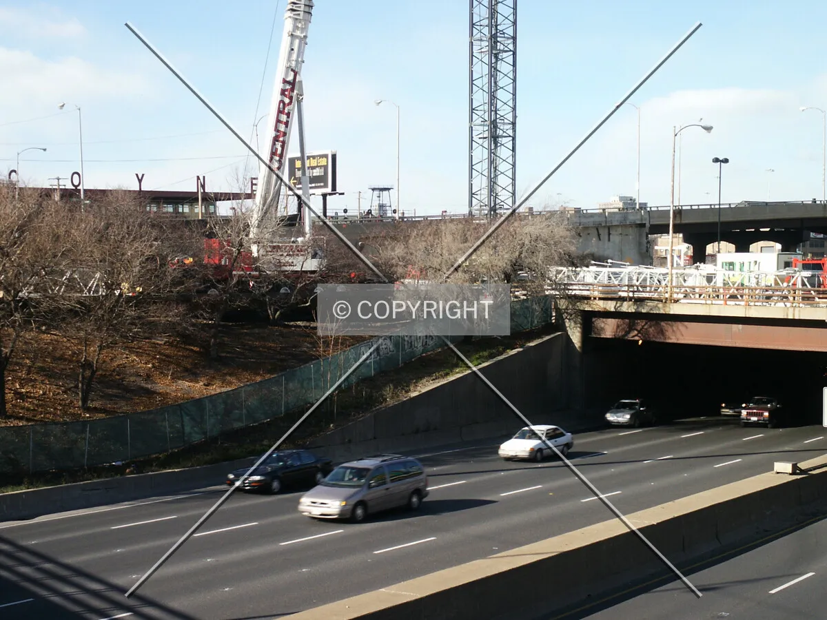 View from the southeast over the Kennedy Expressway