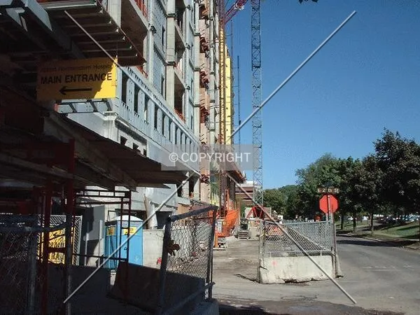 View to the north along 10th Avenue, from the contruction canopy