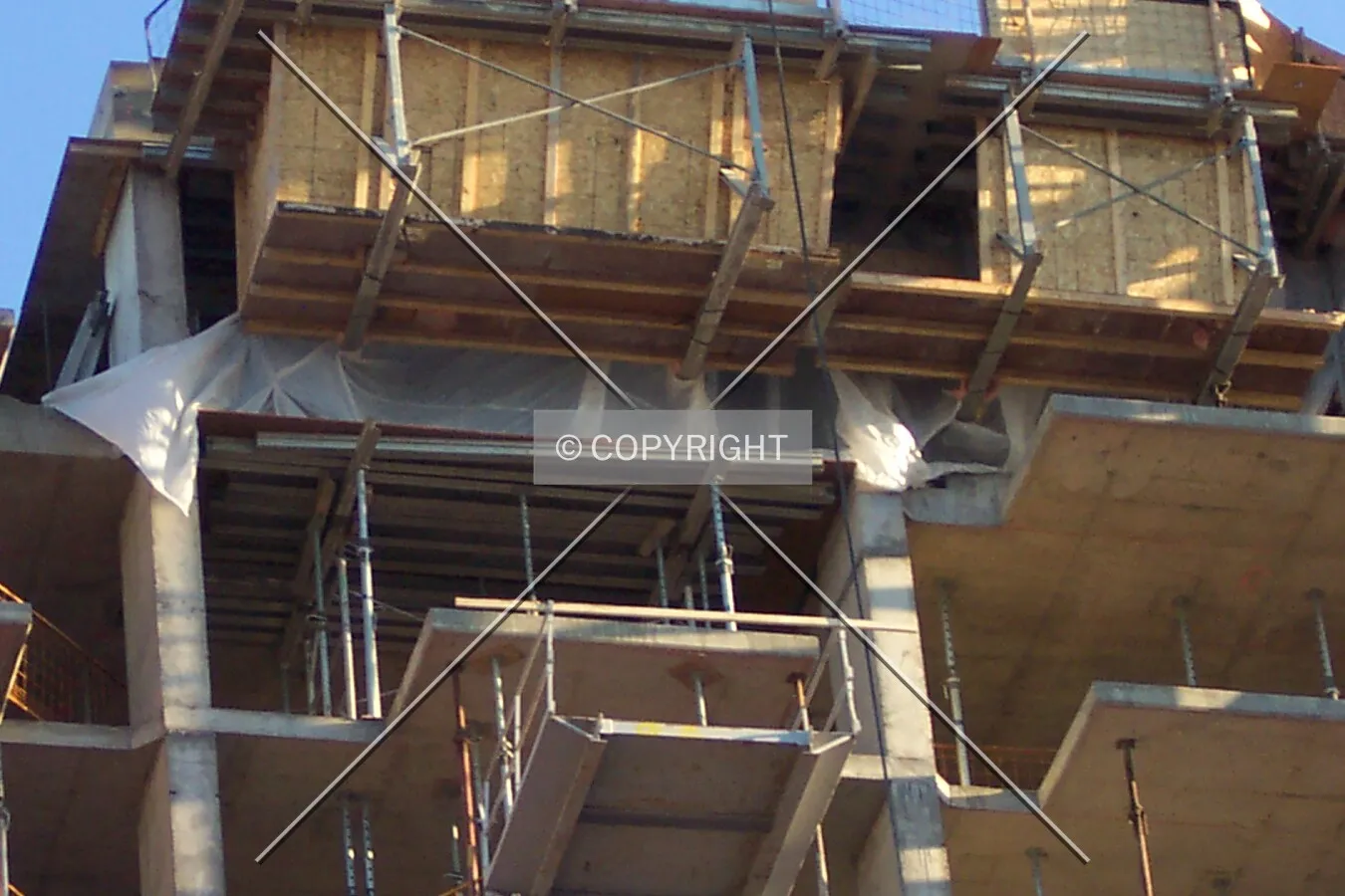 The top floor and scaffolding