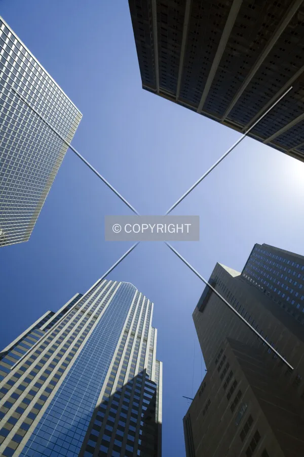 Looking up from behind Two Prudential Plaza