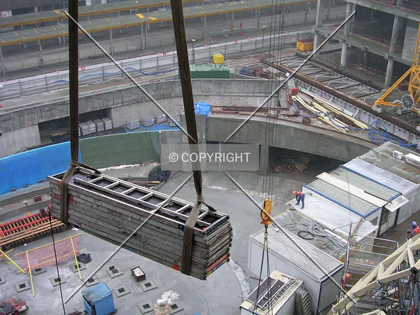 Looking down to the future entrance zone