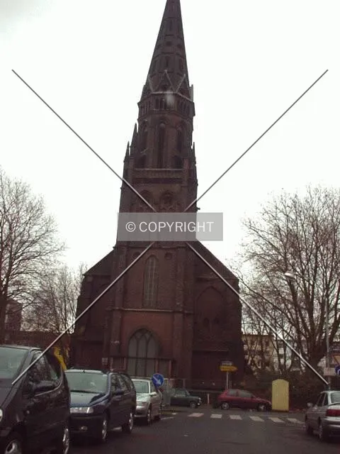 View of the church from the car