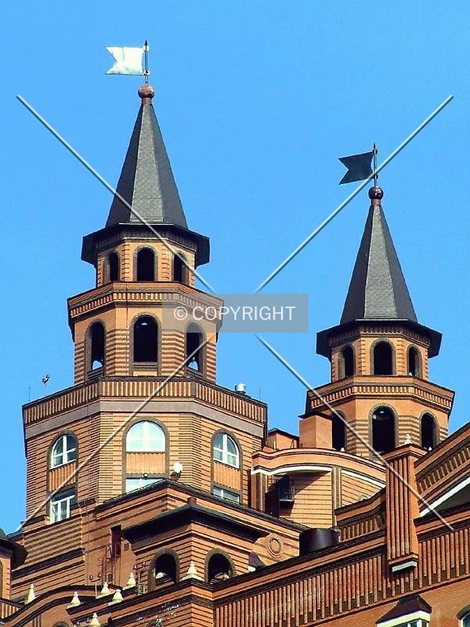 The top of the north wing as seen from the southwest