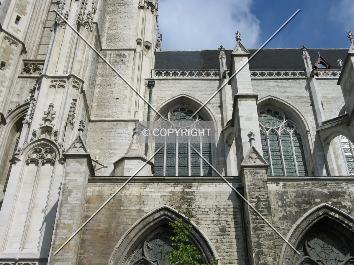 Detail view from the south on the nave and the tower