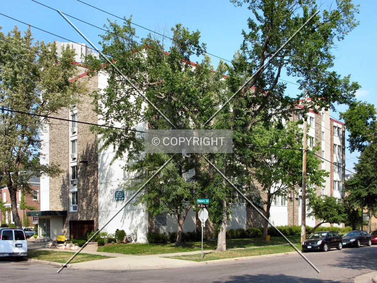 View to the northwest across West 22nd Street/Pillsbury Avenue