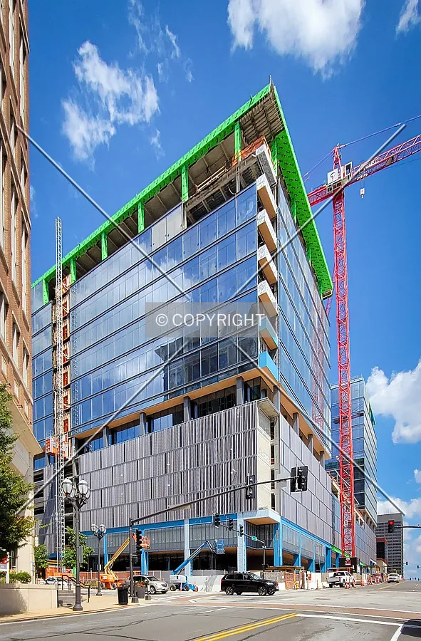 From the southwest during construction; August 27, 2022