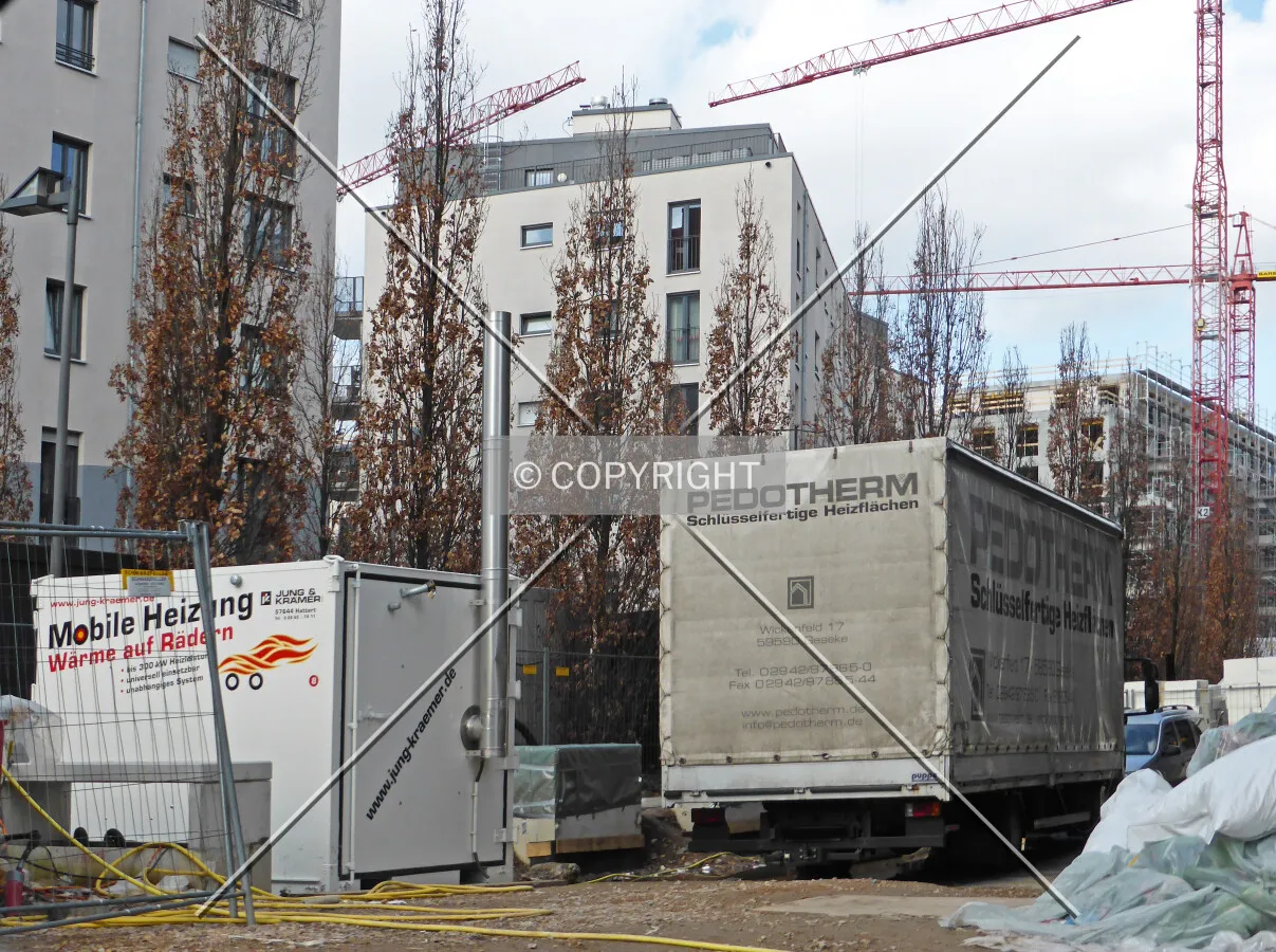 Pedotherm truck and mobile heating container