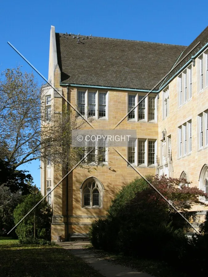 View to the west from the main entrance to the quadrangle