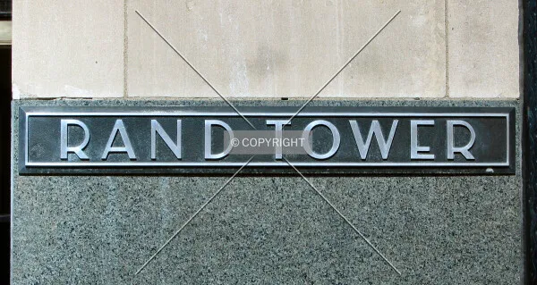 Building sign on Marquette Avenue facade