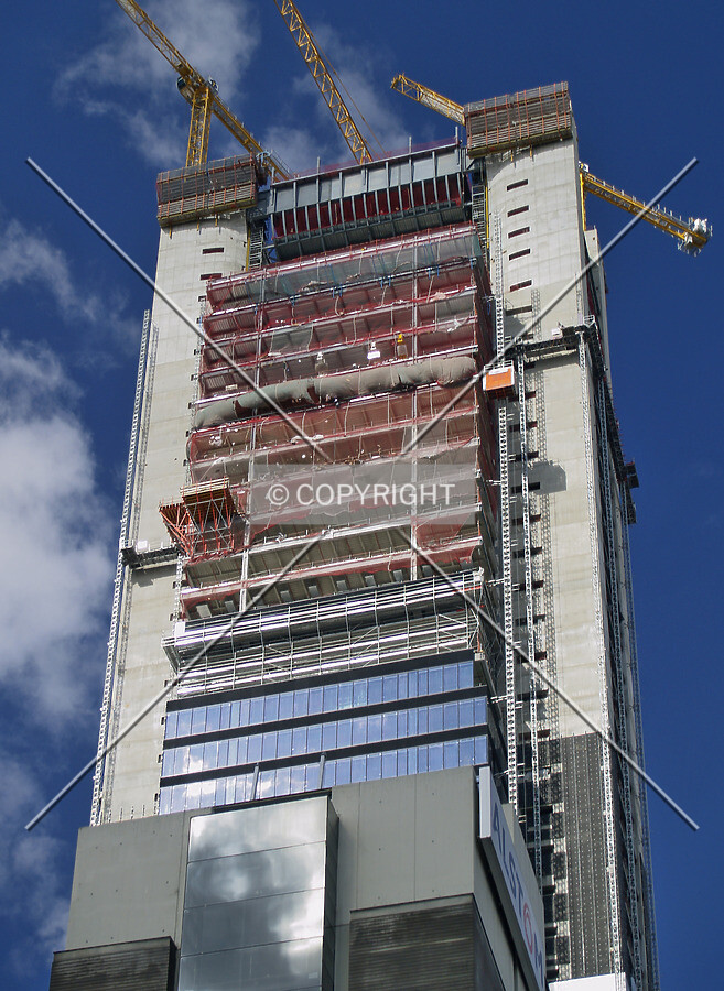 Looking up from Paseo de la Castellana
