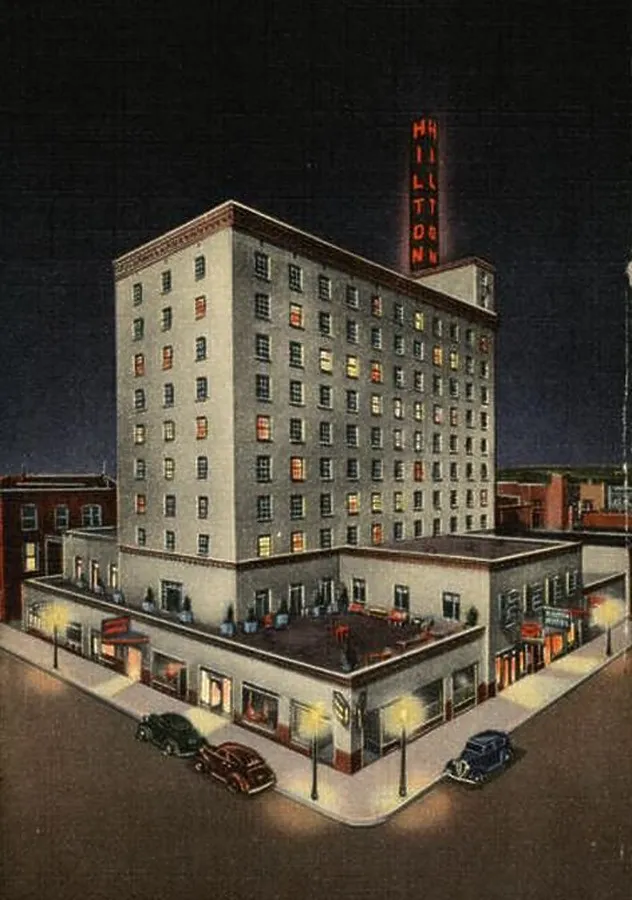 Vintage view as the Hilton Hotel