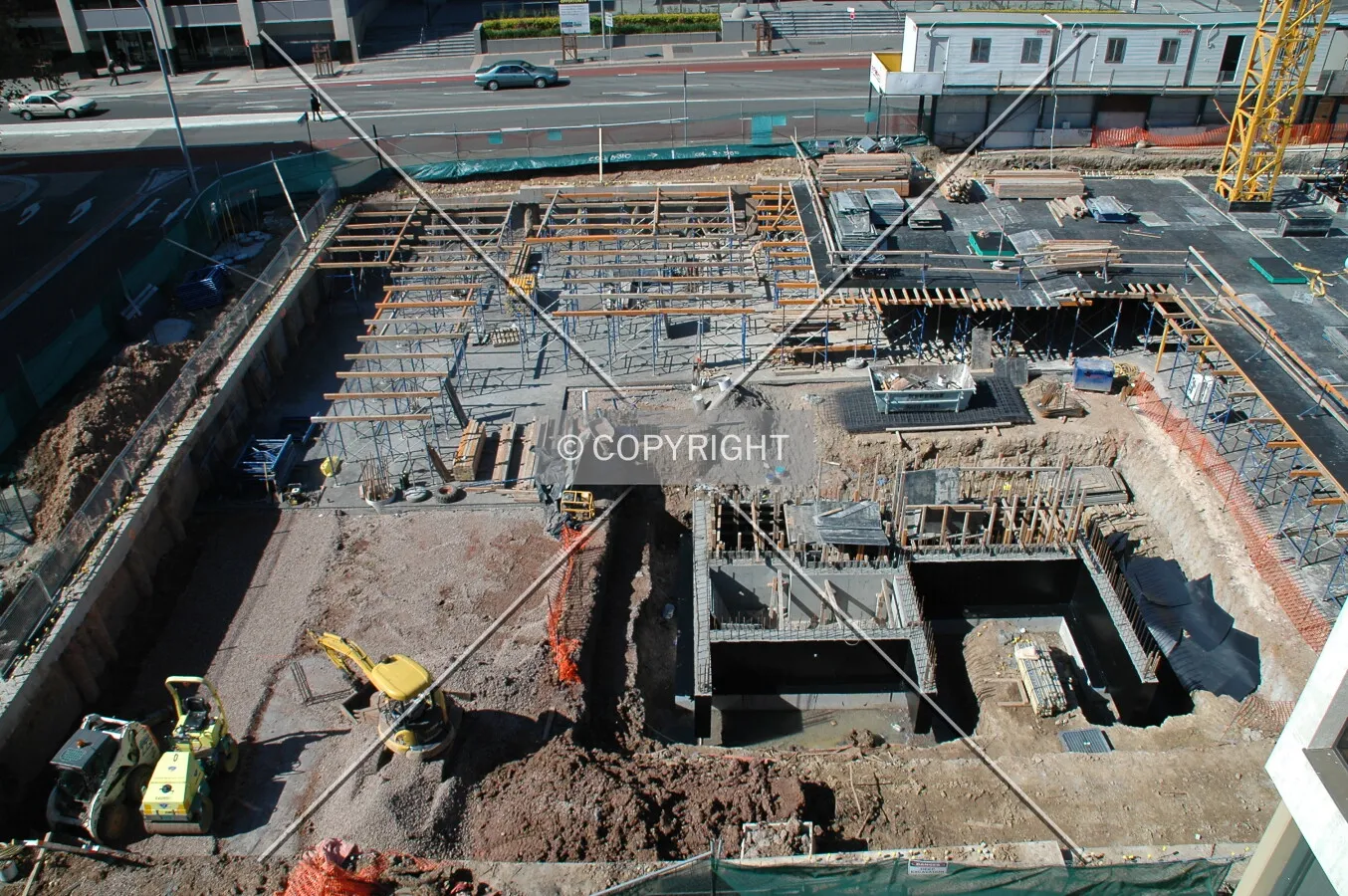 Elevated view over the ground works
