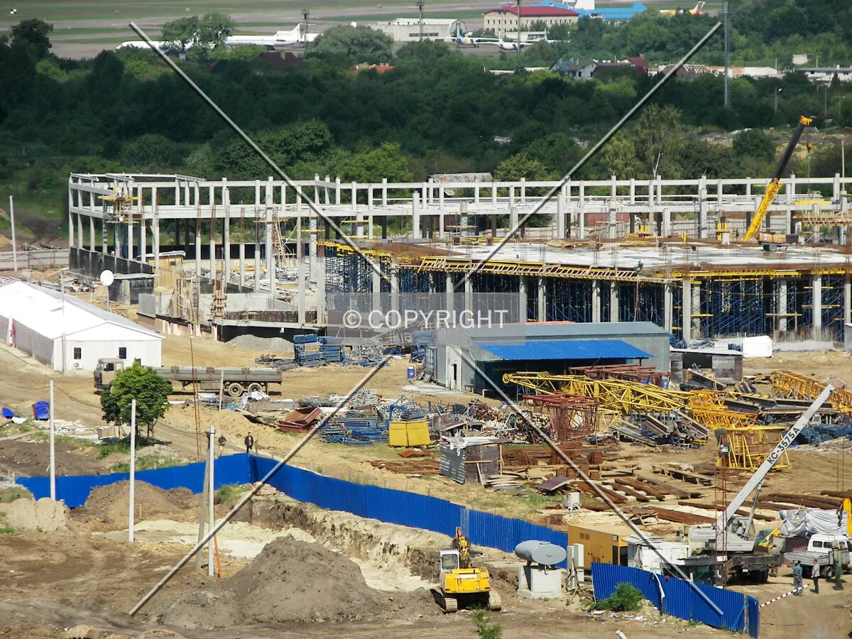 Elevated view from the east