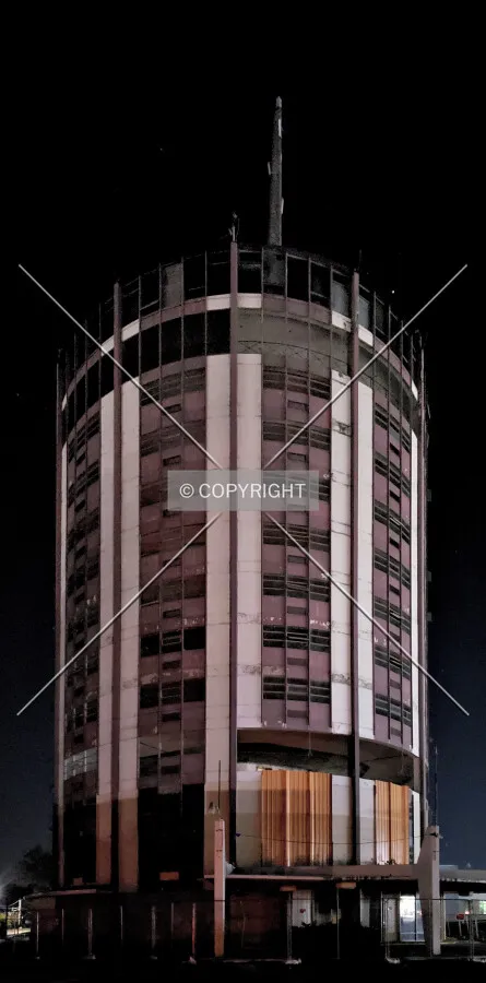 Night view from the east; September 27, 2019